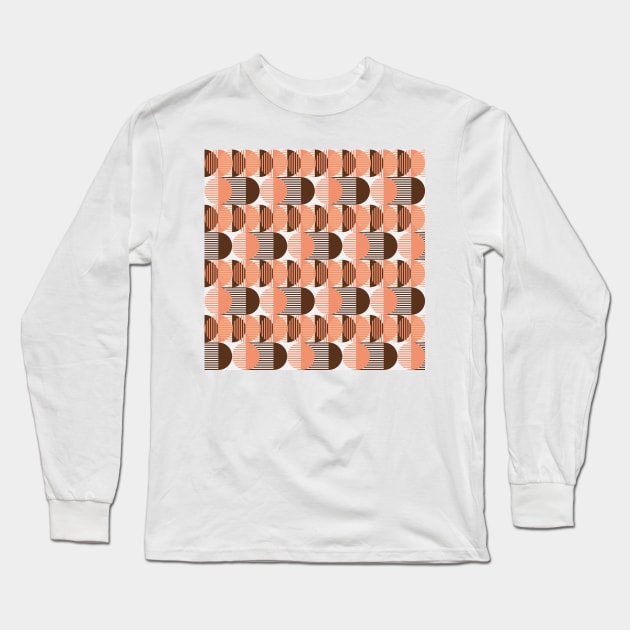 60s Mid Modern Pattern Long Sleeve T-Shirt by GenerativeCreations